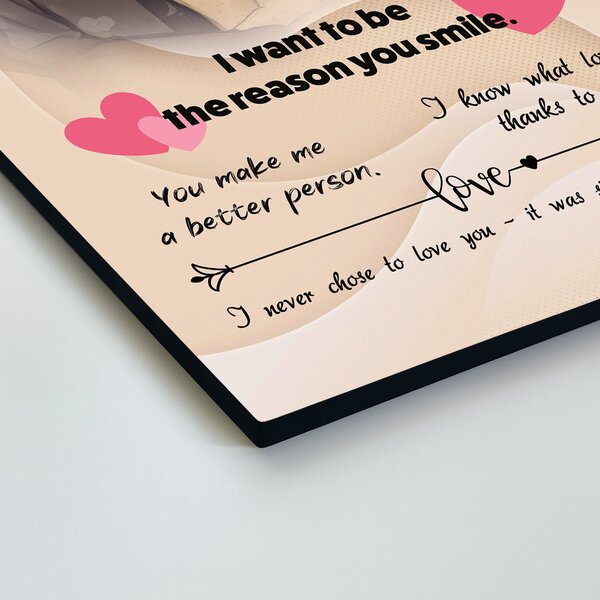 DUBLEZ | Dřevěný obraz s vyznáním lásky - For my love | UV tisk, Premium