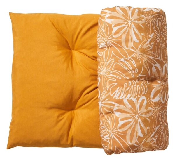 Přikrývka z mikrovlákna s potiskem tropických listů 400g/m2 medová 60x120x10 cm