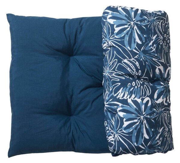 Přikrývka z mikrovlákna s potiskem tropických listů 400g/m2 modrá 60x120x10 cm