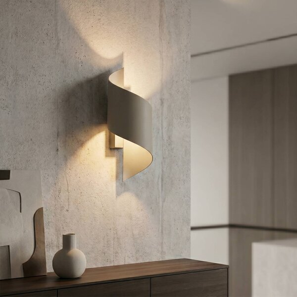 EMIBIG LIGHTING Nástěnné světlo SPINER, béžové, výška 30 cm, kov, G9, stmívatelný, Krémová / jantar, Obývací pokoj / jídelna, kov, Moderní