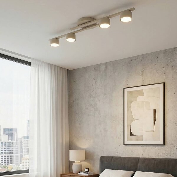 EMIBIG LIGHTING Stropní světlo FRAGMENT, béžové, délka 87 cm, 4ramenné, kovové, stmívatelný, Krémová / jantar, Obývací pokoj / jídelna, kov, Moderní, Stropní půlkruhové světlo s prostorem