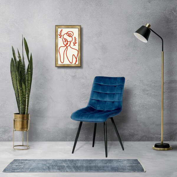 Jídelní židle sametová, modrá CT-384 BLUE4
