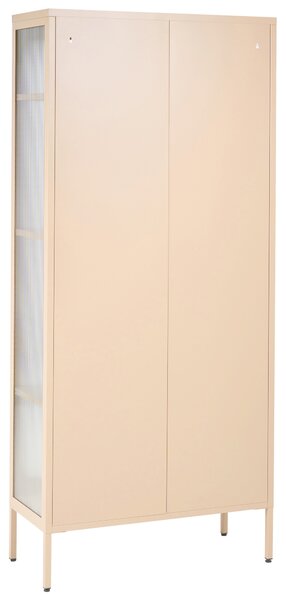 Skleněná vitrína FOXTON Kov 80 cm Béžová