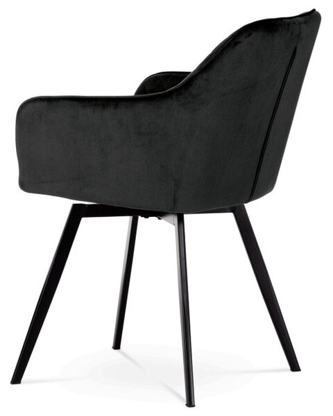 Jídelní židle sametová, černá DCH-425 BK4