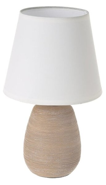 Hnědá keramická stolní lampa s textilním stínidlem (výška 27,5 cm) – Casa Selección