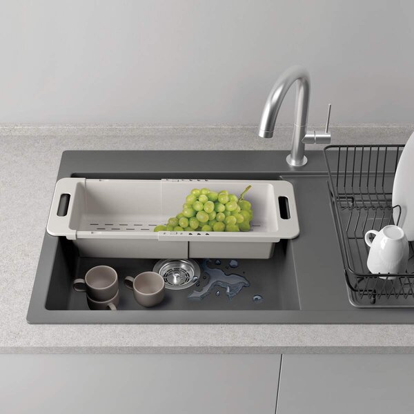 METALTEX Nastavitelný odkapávač, posuvný organizér do dřezu - DRAINFLEX, 35 - 52 cm