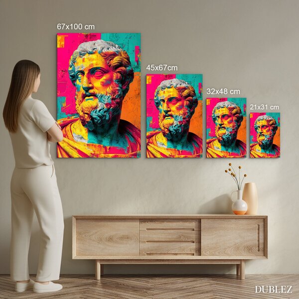 DUBLEZ | Barevný pop art obraz - Hippokrates | UV tisk, Premium