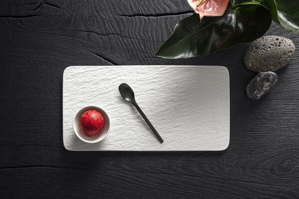 Villeroy & Boch 10-4240-2772 Servírovací talíř Manufacture Rock Blanc obdélníkový 17 x 28 cm
