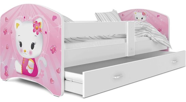 Dětská postel LUCY se šuplíkem - 160x80 cm - HELLO KITTY