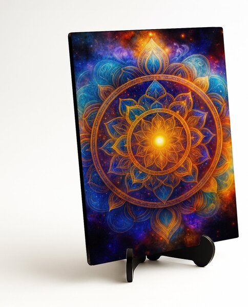 DUBLEZ | Dřevěný obraz - Andělská mandala | UV tisk, Premium