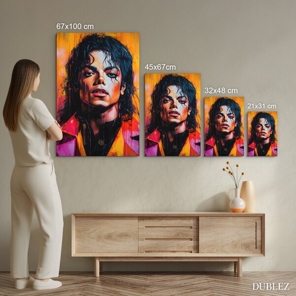 DUBLEZ | Barevný pop art portrét - Michael Jackson | UV tisk, Premium