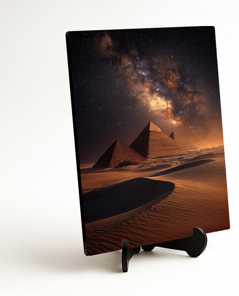 DUBLEZ | Dřevěný obraz - Egyptské pyramidy | UV tisk, Premium