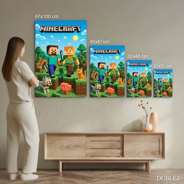 DUBLEZ | Dětský barevný obraz - Minecraft | UV tisk, Premium