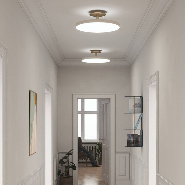 UMAGE LED stropní svítidlo Asteria UP PLUS, perlově bílé, Ø 60 cm, stmívatelný, Krémová / jantar, Obývací pokoj / jídelna, kov, Design