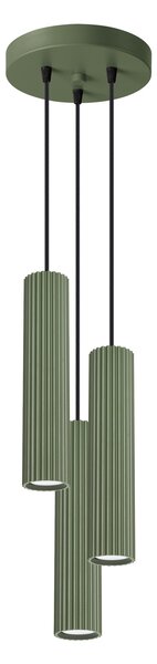 Sollux Lighting Závěsné svítidlo KARBON 3P olivově zelené