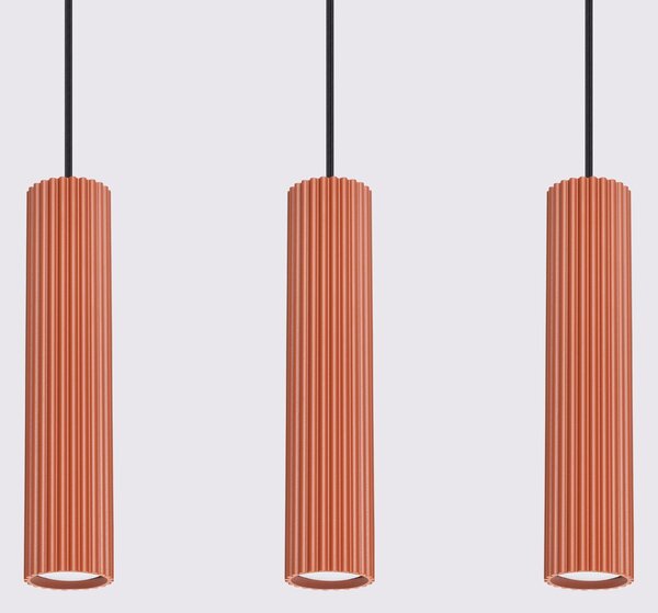 Sollux Lighting Závěsné svítidlo KARBON 3L červený okr