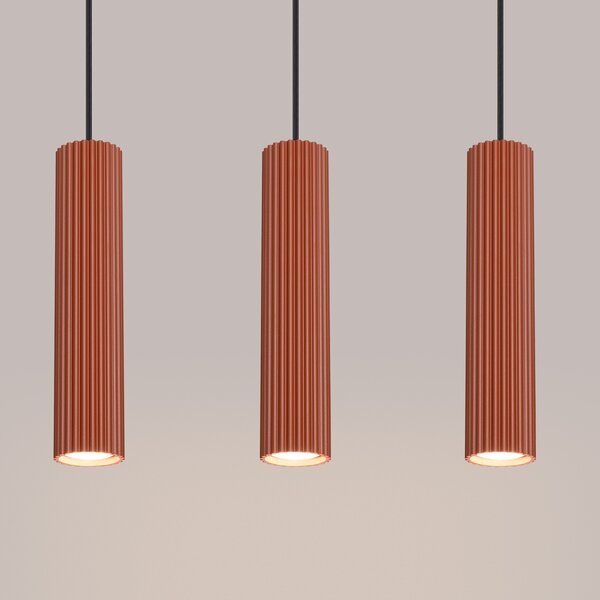 Sollux Lighting Závěsné svítidlo KARBON 3L červený okr