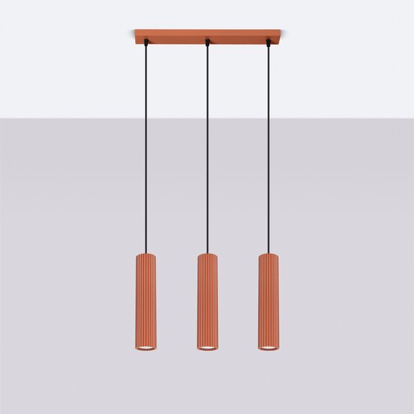 Sollux Lighting Závěsné svítidlo KARBON 3L červený okr