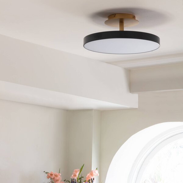 UMAGE LED stropní svítidlo Asteria UP PLUS, antracit Ø 60 cm, stmívatelný, Černá, Obývací pokoj / jídelna, kov, Design