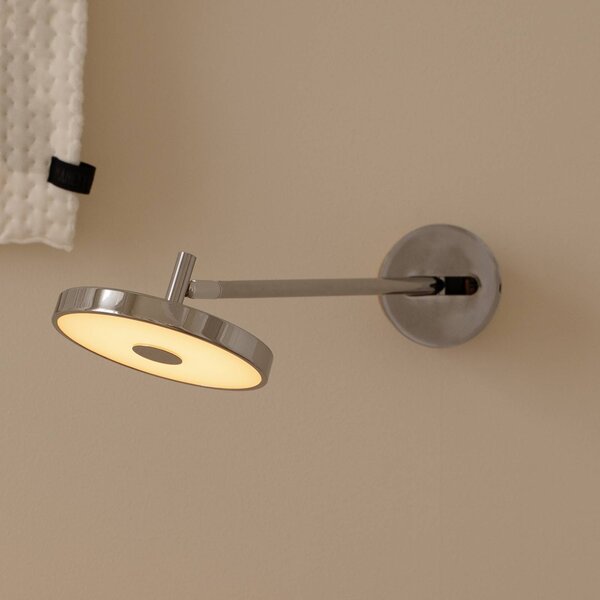 UMAGE LED nástěnné světlo Asteria LONG HW, leštěná ocel, 45 cm, stmívatelný, Hliník / šedá / zinek, Obývací pokoj / jídelna, kov, Design, Nástěnné bodové svítidlo