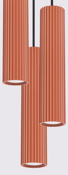 Sollux Lighting Závěsné svítidlo KARBON 3P červený okr