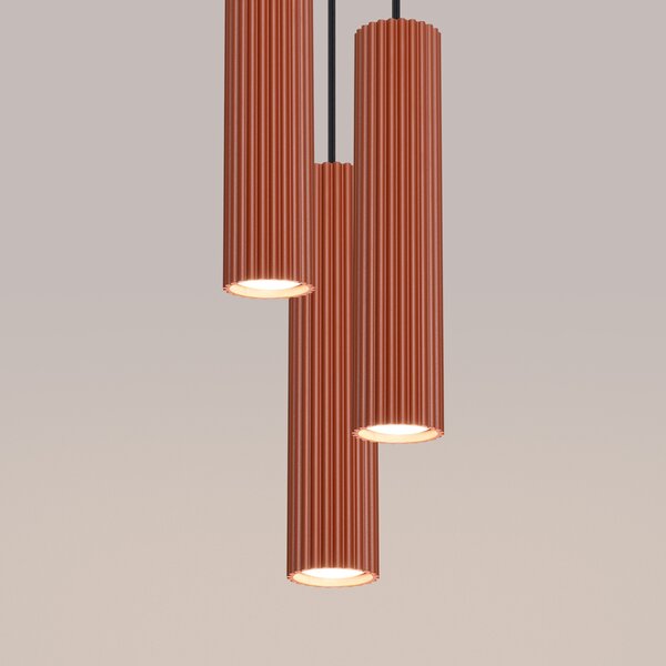 Sollux Lighting Závěsné svítidlo KARBON 3P červený okr