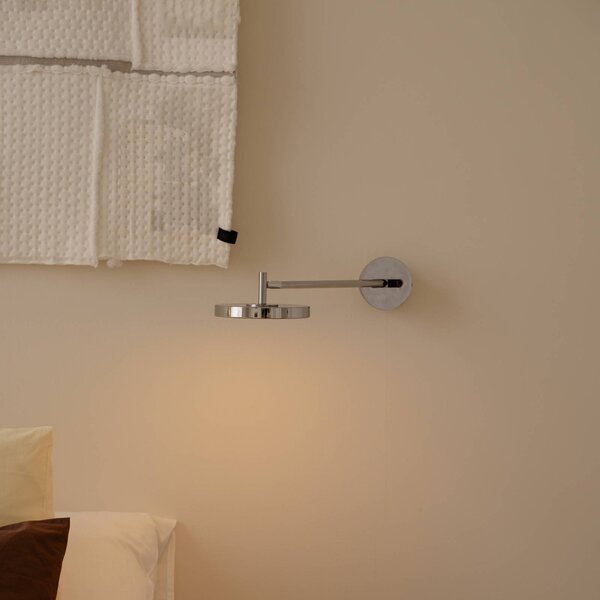 UMAGE LED nástěnné světlo Asteria LONG HW, leštěná ocel, 45 cm, stmívatelný, Hliník / šedá / zinek, Obývací pokoj / jídelna, kov, Design, Nástěnné bodové svítidlo