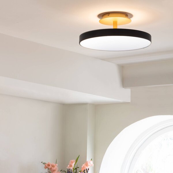 UMAGE LED stropní svítidlo Asteria UP PLUS, černé, Ø 43 cm,, stmívatelný, Černá, Obývací pokoj / jídelna, kov, Design