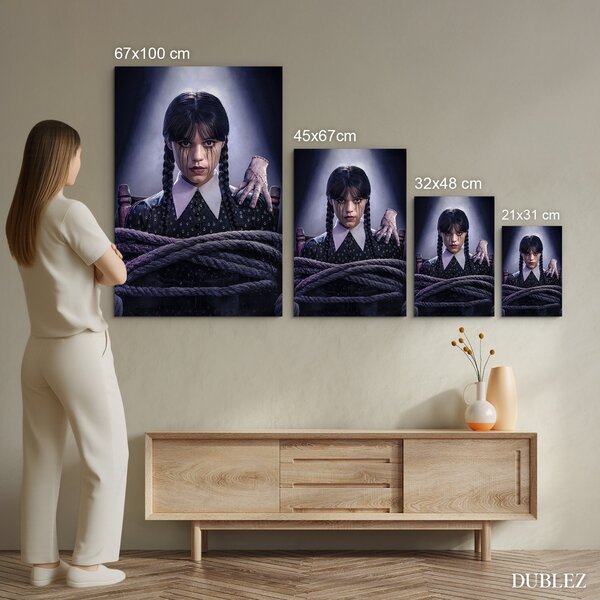 DUBLEZ | Dřevěný obraz - Wednesday Addams | UV tisk, Premium