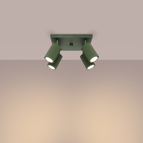Sollux Lighting Stropní svítidlo KARBON 4 olivově zelené