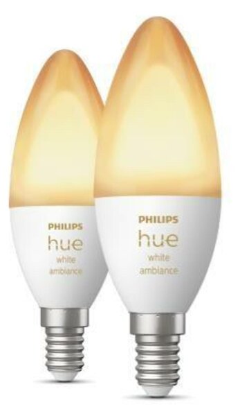 PHILIPS HUE Hue White Ambiance Bluetooth LED žárovka E14 set 2ks 87195143567332 2x4W 2x470lm 2200-6500K