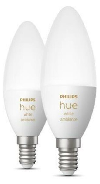 PHILIPS HUE Hue White Ambiance Bluetooth LED žárovka E14 set 2ks 87195143567332 2x4W 2x470lm 2200-6500K