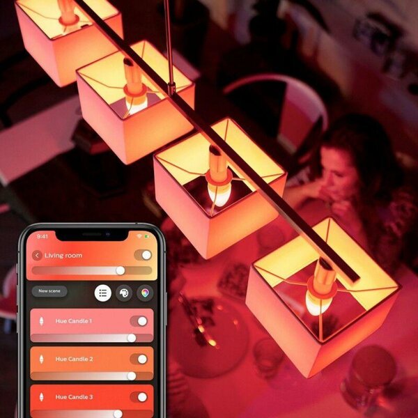 PHILIPS HUE Hue White and Color Ambiance Bluetooth LED žárovka E14 87195143566106W 470lm 2000-6500K RGB