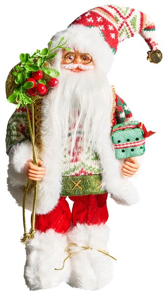 Vánoční dekorace MOSVATN 37 cm Santa Claus Červená/Zelená