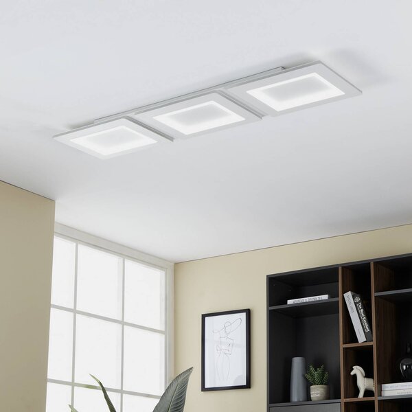 EGLO connect LED stropní svítidlo Padrogiano-Z 3 světla, 120 x 30 cm, stmívatelný, Bílá / opál, Obývací pokoj / jídelna, kov, Moderní