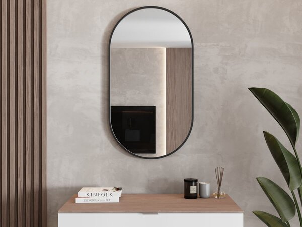 Zrcadlo Lavedo Simple Oval Black 50×80 / 60×90 – černý hliníkový rám | Lavedo by Aplomo Rozměr: 50cm
