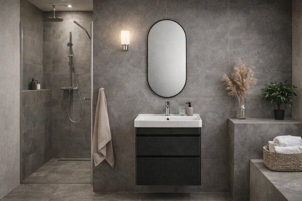 Zrcadlo Lavedo Simple Oval Black 50×80 / 60×90 – černý hliníkový rám | Lavedo by Aplomo Rozměr: 50cm
