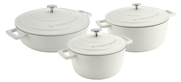 Sada Hrnců MasterClass 20, 24 a 28 cm (4 l) nepřilnavé krémově bílé MCMCRDCRE1
