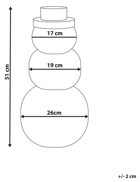 Vánoční dekorace Stolní lampa BANGA 51 cm Sněhulák Béžová