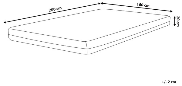 Matrace z paměťové pěny GLEE H3/4 tvrdá 160 x 200 cm