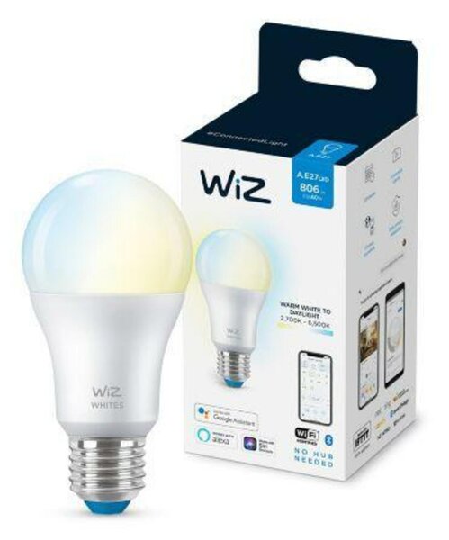LED Žárovka WiZ Tunable White 8718699787035 E27 A60 8-60W 806lm 2700-6500K, stmívatelná