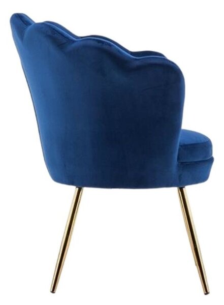 LuxuryForm DESIGN Křeslo FREY VELUR se zlatými nohami - modré