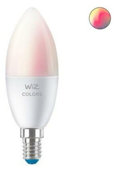LED Žárovka WiZ Colors 8718699787097 E14 C37 4,9-40W 470lm 2200-6500K, RGB 16 mil.barev, stmívatelná