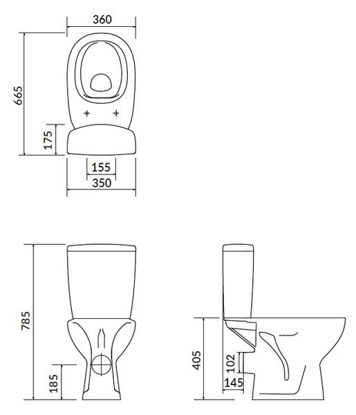 Cersanit Arteco wc kombi bílá K667-052