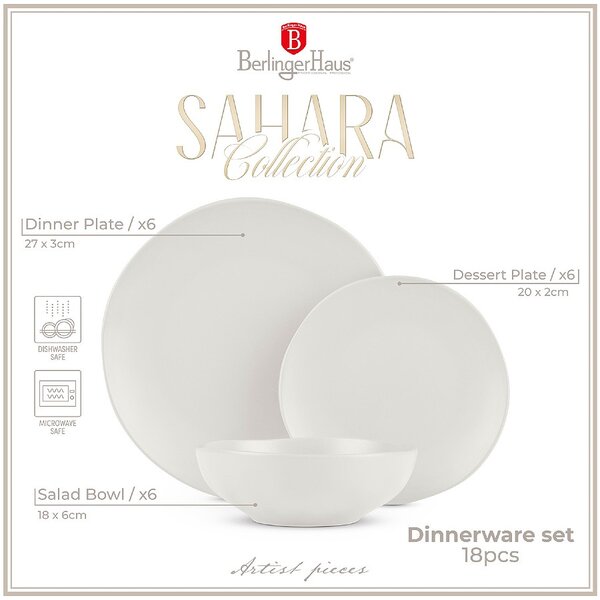 Jídelní sada talířů 18 ks Sahara Collection