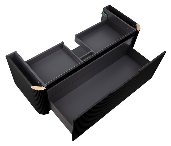 Oltens Hamnes skříňka 120x46x39 cm pod umyvadlo závěsná černá mat 60025300