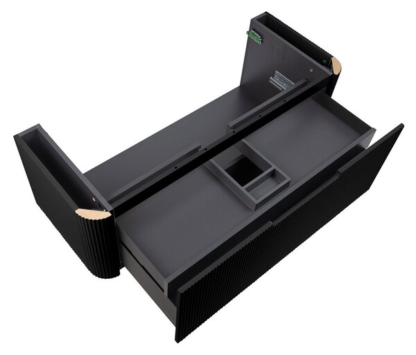 Oltens Hamnes skříňka 120x46x39 cm pod umyvadlo závěsná černá mat 60025300