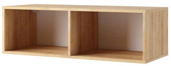 Obývací stěna CALABRINI b | 300 cm | 7 dílů C1 | bílá lesk/dub zlatý