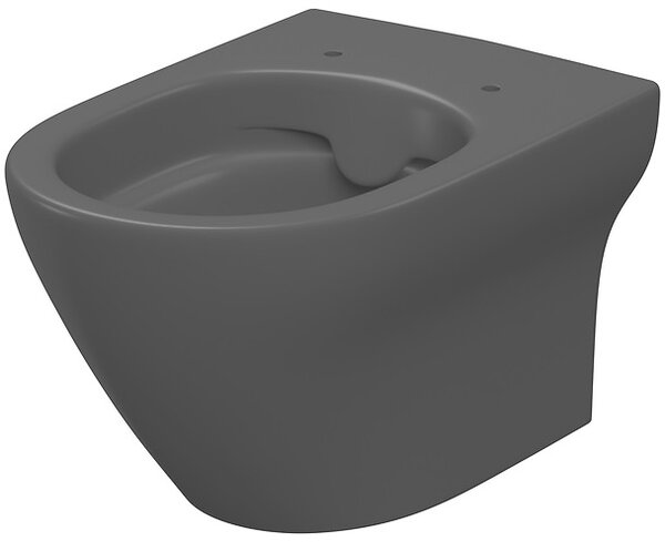 Cersanit Larga wc mísa se sedátkem s pomalým sklápěním závěsná bez splachovacího kruhu antracit mat S701-610