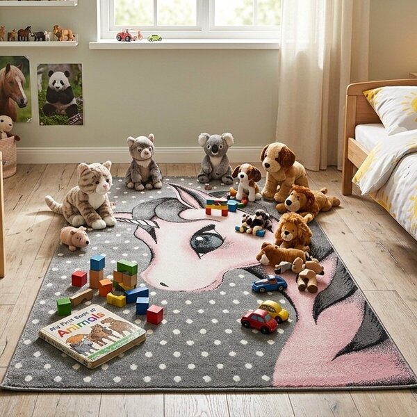 Ayyildiz, Dětský kusový koberec Kids 590 pink, 120x170, růžová, dětský pokoj